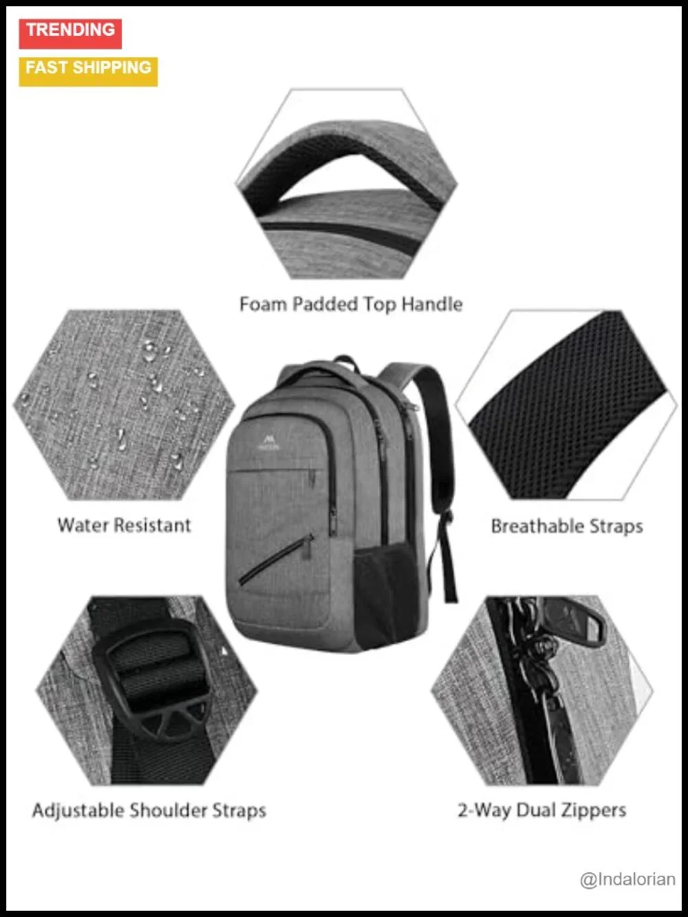 18 Inch Extra Large Laptop Backpack 50L Travel Backpack with TSA Compartment